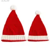 Bonnet/Casquettes d'hiver Boule de laine Maman Bébé Tricot Chapeau De Noël Chapeau Chaud Joyeux Noël Décor Cadeaux pour Parents Enfants Bonne Année 2024L231025