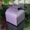 Envoltório de presente 10pcs papel pérola cor nude caixa de doces de casamento embalagem borboleta oca