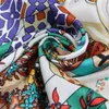 Scarves Animals Party Print Twill Silk Scarves Wraps Women Square Shawl Brand Hijab Bandana Handmade Curled Head Scarf Neckerchief 90CM 231024