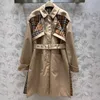Women's Trench Coats Designer Autumn Khaki Mid length trench coat for women 2023 New British Korean style coat with a sense of luxury QSXD