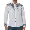 Herren Casual Hemden Mode Vintage Print Und Blusen Western Langarm Baggy Einreiher Streetwear Shirt Tops Kleidung