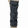 Feestartikelen Zwarte Punk Gescheurde Gaten Arm Warmer Gothic Spinneweb Grunge Vingerloze Handschoenen Rock Mouw Halloween Cosplay Kostuums Accessoires