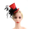 Boinas chapéu de festa moda mulheres flor grampo de cabelo penas pequeno mini top casamento fascinator adulto accessorie pouco