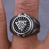 Bagues de cluster Classique Vintage Viking Bague En Acier Inoxydable Hommes Mode Norvégien Rune Amulette Hip Hop Biker Bijoux En Gros