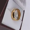 Band Rings High Polish Gold Plate Steel Women Man Wedding Ring Top Quality Gloss Lovers Wedding Jewelry 231024