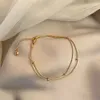 Klassisk designer guld Anklets Colver smycken Ny designmor med Pearl med av perfekt gåva för temperament och dubbla lager stil medvetna kvinnor över