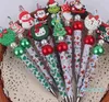 wholesale Cartoon Christmas Santa Claus Snowman Silicone Beaded Pen Multi-functional Ballpoint