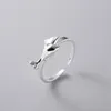 Cluster Rings Fashion Real 925 Sterling Silver Cute Double Dolphins for Women Fine Jewelry Woman's Ring S925 Accessories Gifts