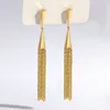 Boucles d'oreilles pendantes AENSOA Vintage couleur or géométrique Long fil gland goutte pour les femmes coréen brillant boucle d'oreille mode bijoux de mariage