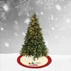 Dekoracje świąteczne 105 cm drzewa spódnica na czerwoną krawędź dekoracyjne świąteczne rekwizyty lniane dno ubieraj się
