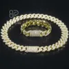 10k Gold Moissanite Miami Chain Halsband Hip Hop Style Real 14K 18K Solid Cuban Link Fine For Men