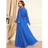 Vêtements ethniques Mode Abaya pour femmes musulmanes Mousseline de mousseline de soie Maxi Robe Turquie Arabe Kaftan Islamique Eid Party Dubaï Saudi Robe