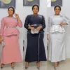 Roupas étnicas Africano Dashiki Abaya Lace Maxi Vestido Manga Longa Cinto Kimono Cardigan Mujer Muçulmano Ramadan Eid Jilbab Caftan Turco Islam