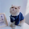 Costumes de chat mignons influenceurs Internet vêtements argent couche de tissu poupée bleu lait petit chien animal de compagnie printemps automne mode gilets à deux pattes
