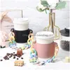 Drinkware Handle Drinkware Handle Pu Leather Cup Holder Portable Glass Bottle Case Eco -vänlig kaffekoppar Bag Löstagbar kedja Bottl DH1LV