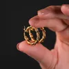 Studuj okrągłe kolczyki ze stali nierdzewnej dla kobiet 2023 Trend Gold PlATED Para Ear Jewelry Gift Aretes 231025