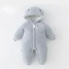 Baby clothing autumn and winter onesie outdoor winter super cute thick crawling suit 9211