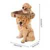 Garden Decorations Playful Garden Dog Statues Puppy Shape Outdoor Bird Bath Feeder Polyresin Birdbath Home Yard Animal Sculptures Decor 10*9*21 cm 231025