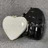 Premium Patent Leather Fashion 2-in-1 Love Shaped Chain Wallet Women's Crossbody Bag Purse Present for Women