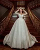 Classic Shine Lace A-Line Wedding Dresses Eleganta pärlor Applices Slim Fit Ball Gown Brush Train Brudklänningar Klänning Anpassad D-H23519