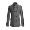 Мужские плащи 2024, весенне-осенний мужской бутик, черный, серый, классический, однотонный, плотное, теплое, удлиненное, пальто, мужская куртка