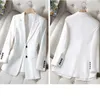 Femmes Costumes Blazers De Luxe Costume Blanc Veste Femmes Noir Blazer Slim À Manches Longues Chic Coréen Manteaux Printemps Automne Designer Vêtements 231025