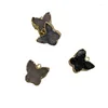 Pendant Necklaces Butterfly Shape Genuine Druzy Coated Healing Crystal Goldtone Plated DIY Stone Slice Charm Necklace