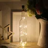 Décorations de Noël 30pcs bouchon de bouteille de vin fil de cuivre lumière LED chaîne bouton liège décoration intérieure couleur étoile 231025