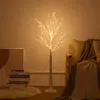 Kerstversiering LED-boomverlichting Koperdraadverlichting Gloeiende omgevingsmodelleringslamp Kerstberk Whitr Tree Home Kamerdecoratie Lantaarn Afstandsbediening 231023