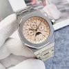 Top zupełnie nowy luksusowy zegarek wielofunkcyjny mechaniczny zegarek Wodoodporny automatyczny pasek ze stali nierdzewnej Designer Business Watch Wysoka jakość