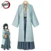 Cosplay anime demon slayers kimetsu no yaiba tokitou muichirou cosplay japan kimono costumes kisatsutai uniform halloween kostym vuxen vuxen