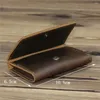 Kartenhalter Vintage Echtes Leder Halter Brieftaschen Männer Frauen ID Fall Männlich Organizer Kleine Haspe Geldbörse Tasche