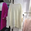 Pulls pour femmes Style français exquis strass 3D fleur pull pull femme 2023 hiver lâche surdimensionné tout assorti tricoté