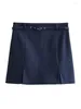 Women's Shorts Belt High Waist Mini Skirt Women Summer Slit Short Woman Fashion Elegant Social Skirts