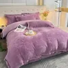 Juegos de ropa de cama diseñador ropa de cama para el hogar Decoración de invierno Bed Falda de cama de vellón 4 piezas Coral de vellón de vellón Flanela y ropa de cama tibia