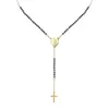 Hanger Kettingen Katholieke Rvs Rozenkrans Kralen Ketting Y Vorm Virgin Ketting Voor Vrouwen Mannen Religieuze Cross Jewelry205O