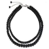 Charme pulseiras moda artesanal redondo grânulo colar 2 pçs/sets 6/8mm mala contas simples preto masculino feminino pulseira