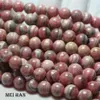 Meihan naturel 9-9 3mm Rhodochrosite 1 brin rond lisse perles en vrac pour la conception de fabrication de bijoux CX200815234p