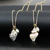 Pendant Necklaces Creative Fashion Natural Shell Necklace Beach Conch Freshwater Pearl Gold Color Mother 18k Plated
