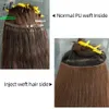 Hair Bulks Invisible Hole Weft Human Extensions 12" 24" Twin Tab Natural Straight Pull Through Micro 30g 40g 50g 231025