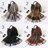Sarongs Fashion Plaid Tassels Pashmina Soft Cashmere Scarf For Women Shawls Elegant Winter Warmer Wraps Lagen Long Scarves 180 52CM 231025