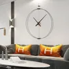 Zegary ścienne współczesna sztuka wycisz wiszące zegar nordycki dekoracyjny salon lekki luksusowy kreatywny duży wskaźnik