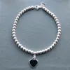 100% S925 Zilveren Luxe Liefde Kralen Tag Strengen Armband Vrouwen Fijne sieraden Trendy Kralen ketting ronde bal Armbanden voor vriendin238Y