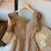 Grundläggande avslappnade klänningar Brown Vintage Dress Zipper Summer 2023 Chocolate Camisole Sexig Skinny Elegant Chic Female A-Line Lady YQ231025