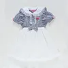 Girl Dresses Summer Girls' Dress Cute Short Sleeve Bowknot Mesh Princess Skirts Japan And Korean Baby Clothes 3-8Y