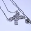 Nuovo arrivo originale nuovissimo infinito gioielli di lusso in argento sterling 925 taglio principessa topazio bianco diamante catena fortunata fiocco pendente1867