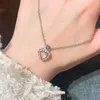 Anhänger Halsketten Koreanische Mode Vintage Hohl Rosa Zirkon Herz Kette Hals Halskette Für Frauen Hochzeit Schmuck