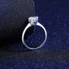 Moissanite Diamond Ring S925 Sterling Silver Six Claw Moissanite Brand Ring European and America Women high-end Ring Wedding Party Jewelry Valentine's Day Gift SPC