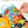 Puzzles 6 in1 Metal Box Wooden Puzzles Animal Transport Jigsaw Protable Kids Travel Learning Cognition Puzzles Children Education ToyL231025