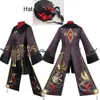 Cosplay anime genshin uderzenia cosplay kostium mundur hu tao dress kapelusz skarp